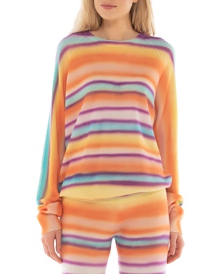 Canessa Cashmere Malibu Crew Neck Good Vibes Multicolor