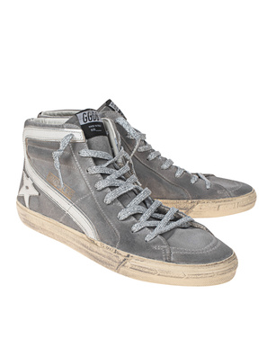 GOLDEN GOOSE DELUXE BRAND Slide Suede Waxed Grey
