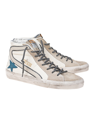GOLDEN GOOSE DELUXE BRAND Slide Suede Waxed White Sand