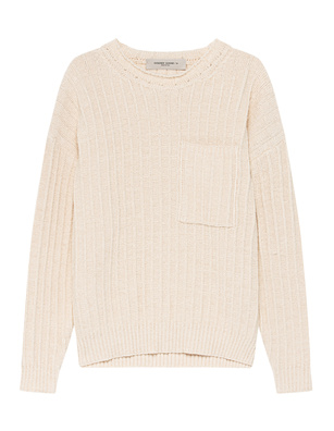 GOLDEN GOOSE Knit Cotton Boxy Papyrus