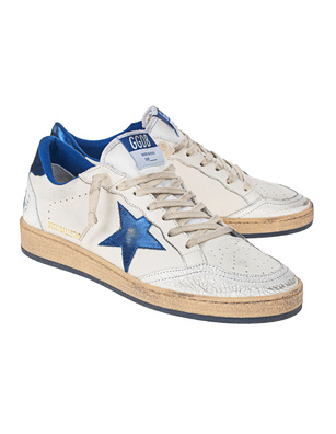 GOLDEN GOOSE BALL STAR NAPPA UPPER WHITE BLUETTE