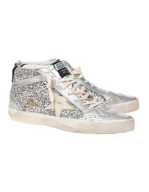 GOLDEN GOOSE Mid Star Classic Glitter Silver