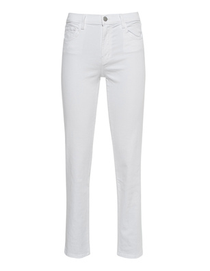 J BRAND Adele Mid Rise Straight White