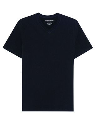 Majestic Filatures  Vneck Deluxe Cotton Navy