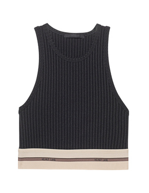 HELMUT LANG Rib Crop Tank Black