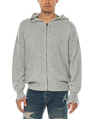 TRUE RELIGION Hooded Zip Heather Grey