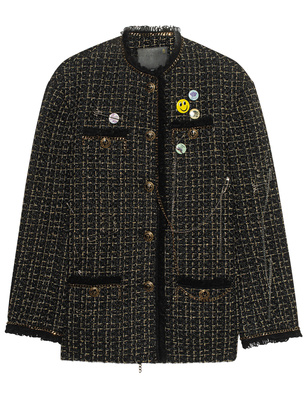 R13 Slouch Tweed Black