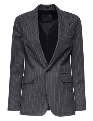 R13 Shrunken Raw Cut Grey Pinstripe