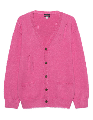 R13 Shaggy Oversized Distressed Edge Pink