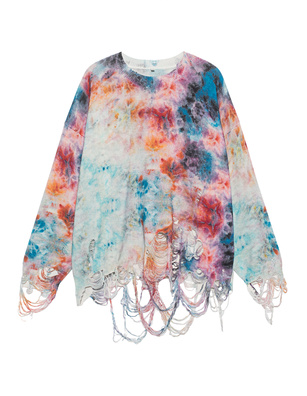 R13 Printed Tie Dye Destroyed  Multicolor
