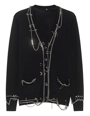 R13 D-Cardigan Chain Embellished 