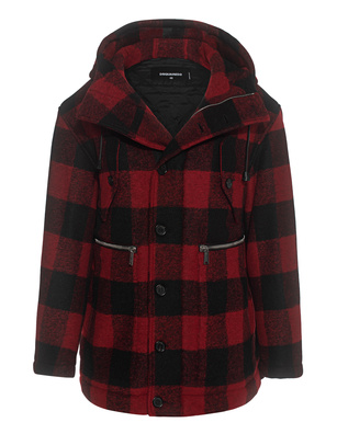 DSQUARED2 Hooded Checked Red