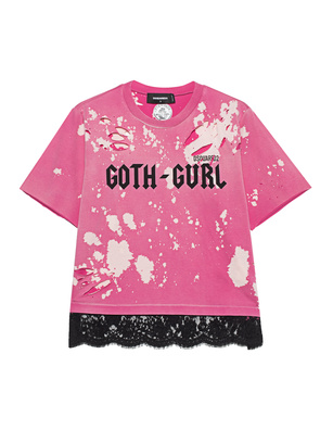 DSQUARED2 Goth Gurl Destroyed Lace Pink