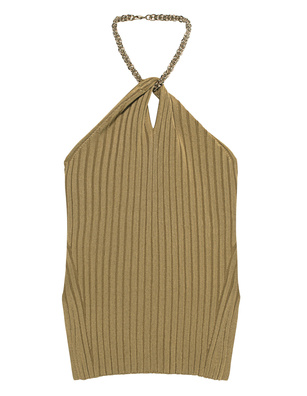 GALVAN LONDON Glossy Slinky Rhea Chain Olive