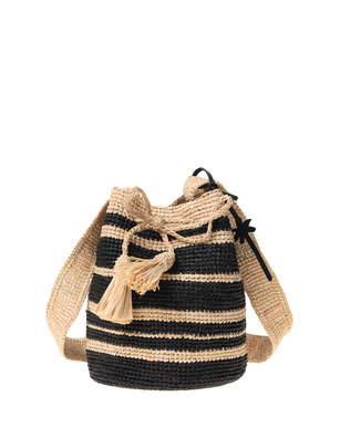Manebi Beach Bucket Stripe Tan Black