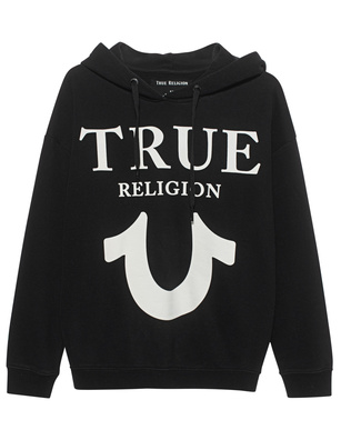 TRUE RELIGION Hood Lettering Puffy Print Black