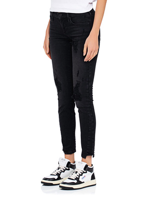 TRUE RELIGION Halle Triangle Mid Rise Super Skinny Black