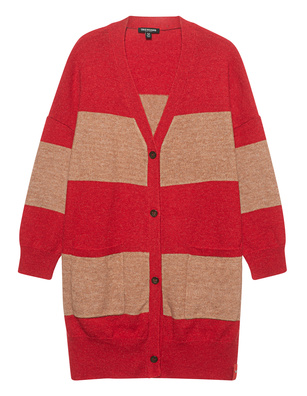 TRUE RELIGION Oversized Long Stripe Beige Red