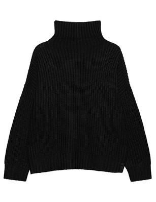 TRUE RELIGION Boxy Turtleneck Black 