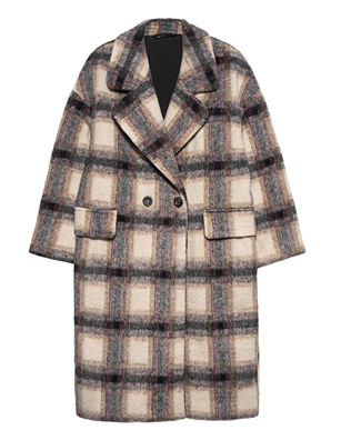 TRUE RELIGION Oversized Drop Shoulder Camel Check