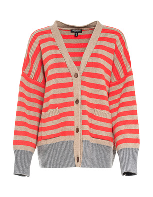 TRUE RELIGION Oversized Stripes Taupe Tomato Red