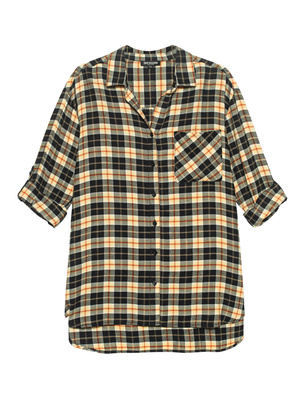 TRUE RELIGION Oversize Check Yellow Black