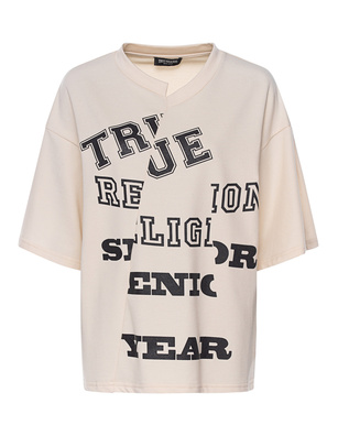 TRUE RELIGION Oversized Logo Short Sleeve Popcorn