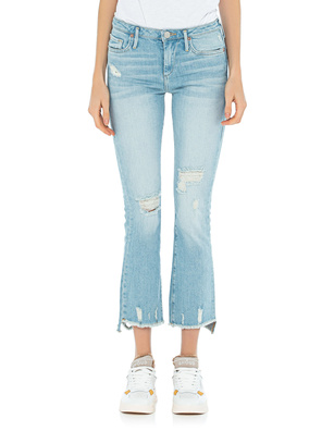 TRUE RELIGION Halle Kick Flare Mid Rise Skinny Blue