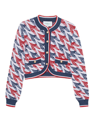 CASABLANCA Aviation Houndstooth Curved Red White Blue