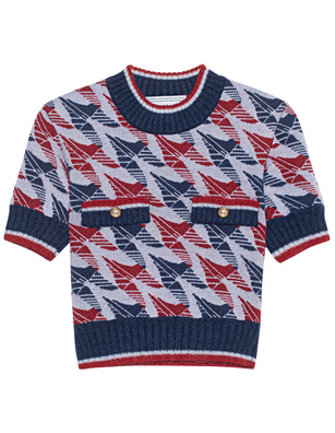 CASABLANCA Aviation Houndstooth Red White Blue