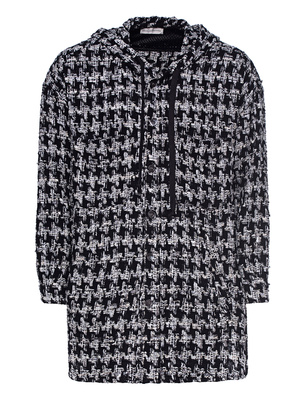 FAITH CONNEXION Tweed Hooded Black White