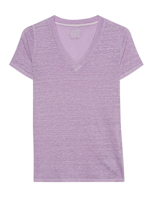 120% LINO Linen V Neck Lilac
