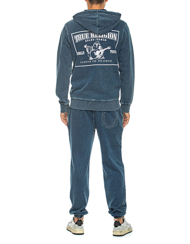 TRUE RELIGION Big T Zip Indigo Printed zipper hoodie Men