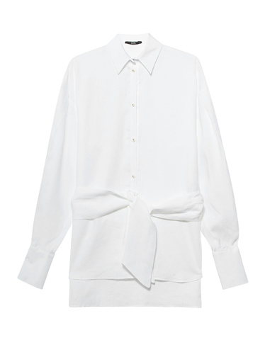 Giv rettigheder kapok Umoderne SLY 010 Belt Linen White Linen blouse with belt - Blouses & Shirts