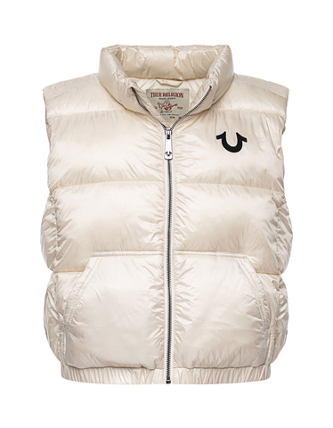 TRUE RELIGION Vest Winter White Puffer vest with label wording