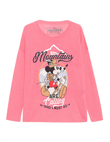 Frogbox Sweatshirt mit Mickey Mouse, Mit Rundhalsausschnitt