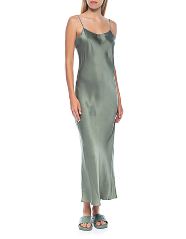 ANINE BING Chloe Green Maxi silk slip dress Women