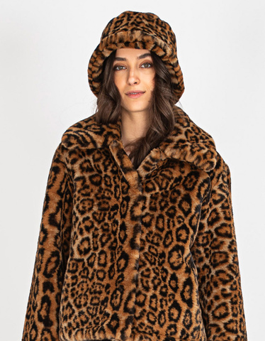Faux fur leopard bucket hat cheap