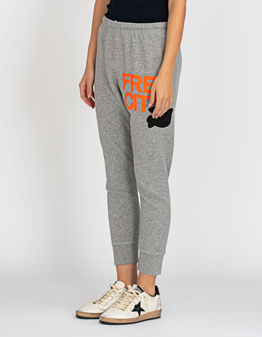 FREE CITY Large Heather 3 4 Grey Melange Printed sweatpants Loungewear Women