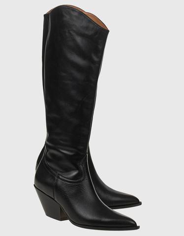 PAO PIANO ZERO Vitello Nero Black Leather boots Boots Booties