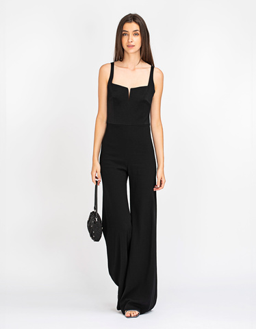 GALVAN LONDON Corset Black Wide Leg Jumpsuit Overalls