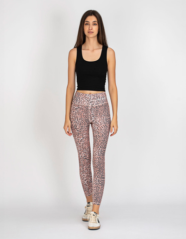 RAGDOLL L.A. Leopard Blush Patterned leggings with label wording Loungewear Women