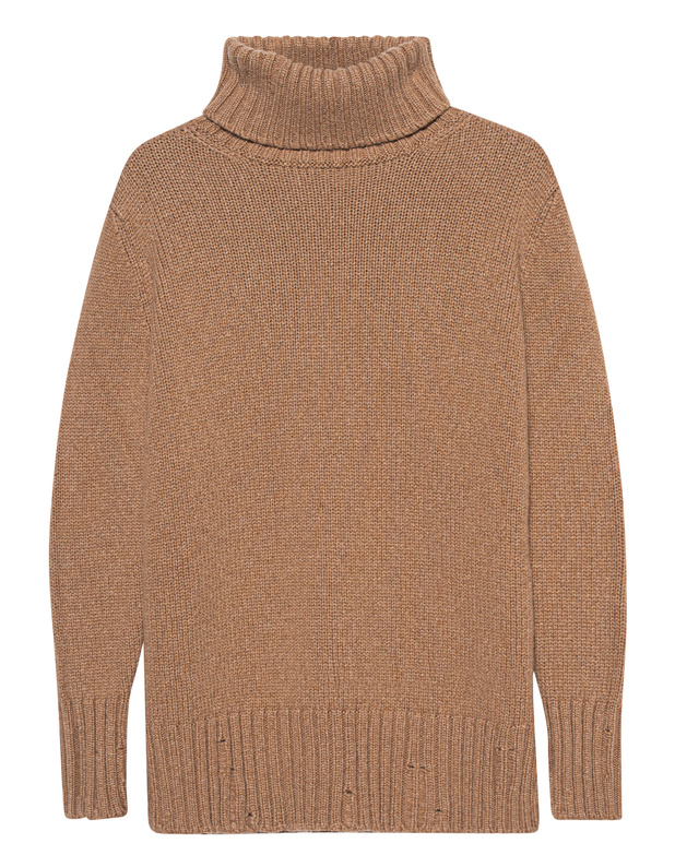 Artikel klicken und genauer betrachten! - Kaschmir-Rollkragenpullover mit Destroyed-Details  | im Online Shop kaufen