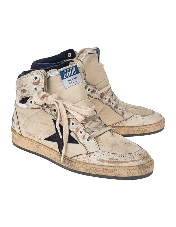 Artikel klicken und genauer betrachten! - High-Top Leder-Sneaker im Used-Look  | im Online Shop kaufen
