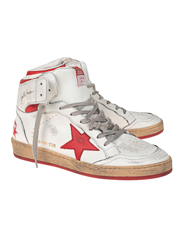 GOLDEN GOOSE DELUXE BRAND Sky Star Nappa White Red High-top 