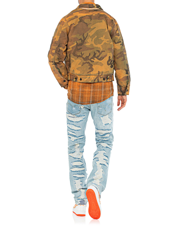 Orange camo denim sales jacket