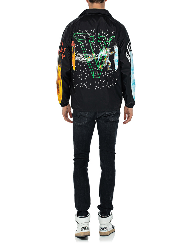 SAINT MICHAEL Coach Jacket VLone Black Printed jacket with