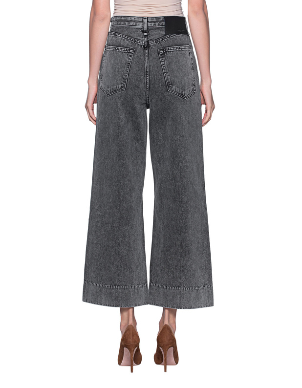 RAG BONE Ruth Super High Rise Grey High Waist Wide Leg Jeans