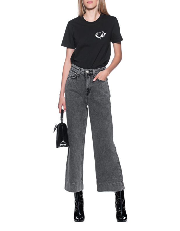 RAG BONE Ruth Super High Rise Grey High Waist Wide Leg Jeans